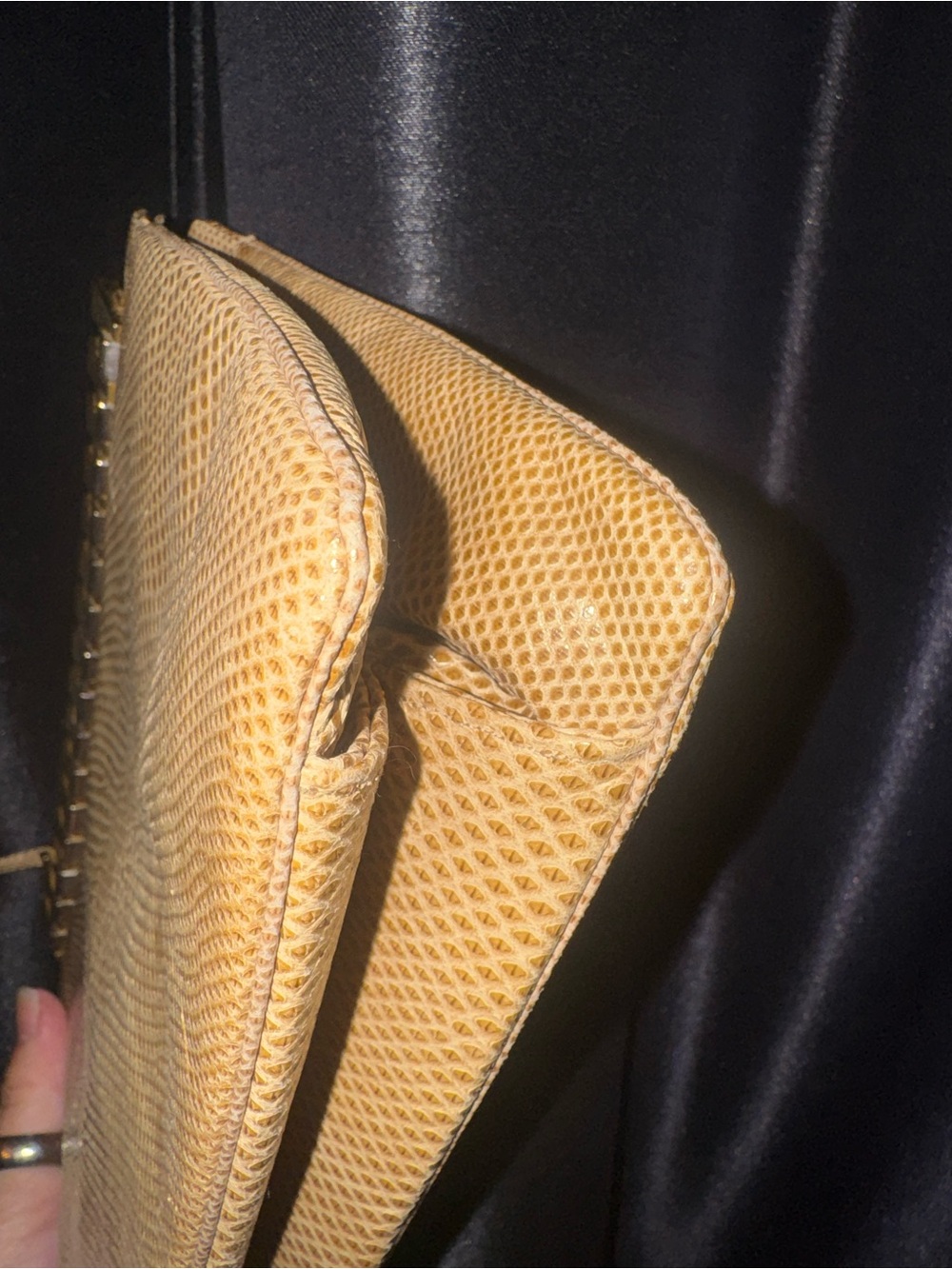 Judith Leiber Karung exotic snake skin cross body with dust bag and comb - Picture 9 of 13